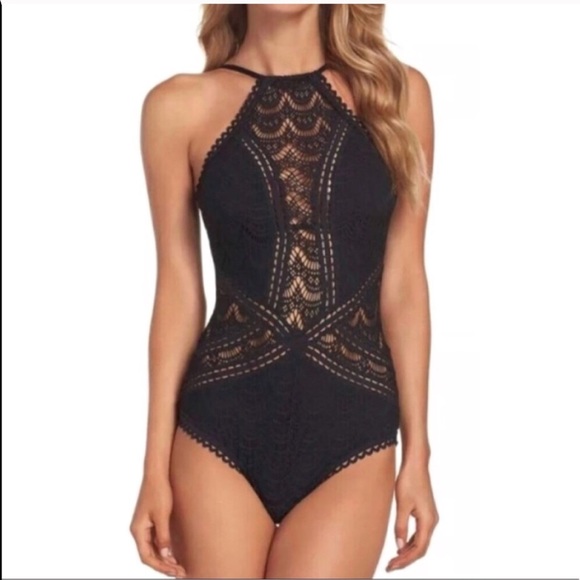 becca high neck swimsuit